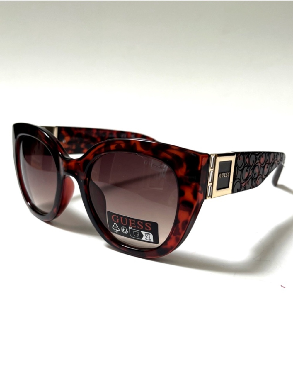 New GUESS Cat Eye Sunglasses GO00050 Acetate Tortoise Shell  Embossed Logo